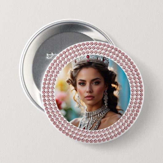 Dazzled Dreams Pageant Button Photo Pin (Voorkant /achterkant)