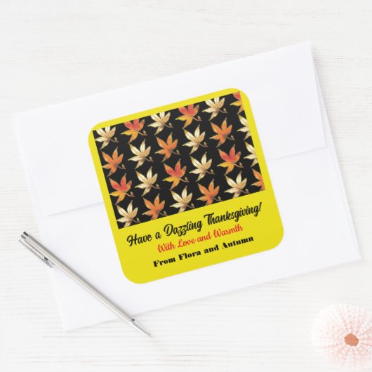 Dazzling Autumn Crisp Whimsical Vierkante Sticker (Envelop)