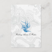 Dazzling Blue Bird & Floral Weddenschap Cards Advieskaart (Achterkant)