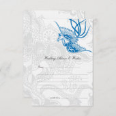 Dazzling Blue Bird & Floral Weddenschap Cards Advieskaart (Voorkant / Achterkant)