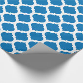 Dazzling Blue en White Moroccan patroon Cadeaupapier (Hoek)