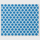 Dazzling Blue en White Moroccan patroon Cadeaupapier (Vlak)