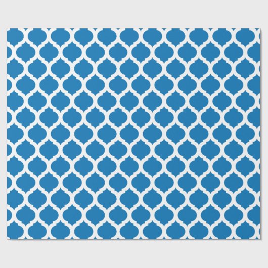 Dazzling Blue en White Moroccan patroon Cadeaupapier (Vlak)