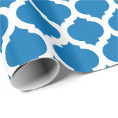 Dazzling Blue en White Moroccan patroon Cadeaupapier (Rol Hoek)