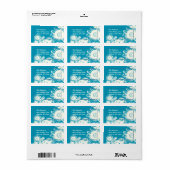 Dazzling Blue  Flower Return-adreslabel Etiket (Full Sheet)