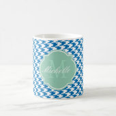 Dazzling Blue Houndstooth Monogram Mok (Center)