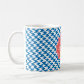 Dazzling Blue Houndstooth Monogram Mok (Links)