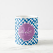 Dazzling Blue Houndstooth Monogram Mok (Center)