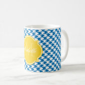 Dazzling Blue Houndstooth Monogram Mok (Voorkant rechts)