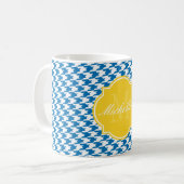 Dazzling Blue Houndstooth Monogram Mok (Voorkant links)