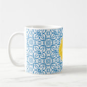 Dazzling Blue Houndstooth Monogram Mok (Links)
