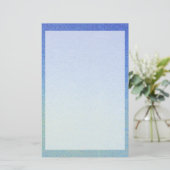 Dazzling Blue Ombre Glitter Sand Kijk donker Licht Briefpapier (Staand voorkant)