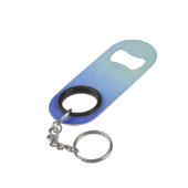 Dazzling Blue Ombre Glitter Sand Kijk donker Licht Mini Flessenopener (Achterkant Gekanteld)