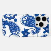 Dazzling Blue | White Chic Paisley Pattern Case-Mate iPhone Case (Achterkant (horizontaal))