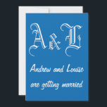 Dazzling Blue & White Wedding Invitation Kaart<br><div class="desc">Deze simpele verbijsterende blauwe en witte huwelijksuitnodiging zou zowel voor verfijnde,  elegante bruiloften als voor casual bruiloften passen. De kleur die blauw verblinkt is helder en vet en komt er ook echt in terecht als een geweldig trouwkleurenthema.</div>