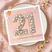 Dazzling Blush Pink and Pearl Gold 21st Birthday Servet