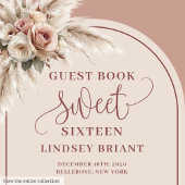 Dazzling Boho Dusty Rose Pampas Floral Arch 16th Gastenboek