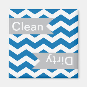 Dazzling Chevron Clean - Dirty Dishwasher Magnets Magneet
