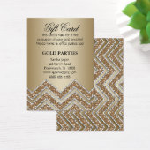 Dazzling Chevron Gold Party Gift Kaart Glitter (Bureau)