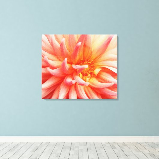Dazzling Dahlia Flower Canvas Afdruk (Insitu (Houten vloer))