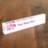 Dazzling Dahlias Personalized  Naambordje (Zijkant)