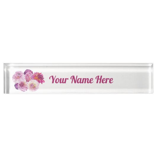 Dazzling Dahlias Personalized  Naambordje (Voorkant)