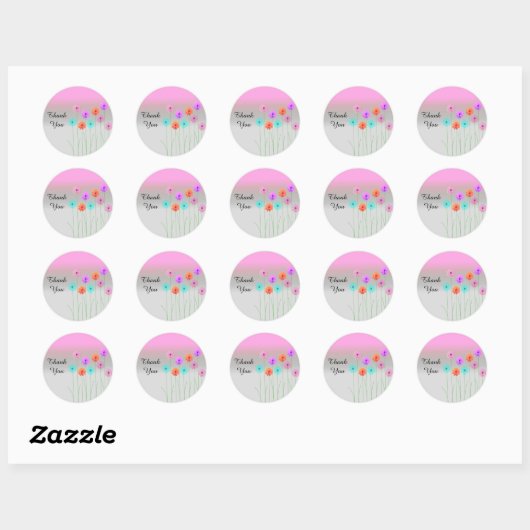 Dazzling Daisies bedankt Ronde Sticker (Vel)