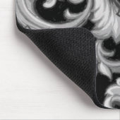 Dazzling Damask, Grey en Black Muismat (Hoek)