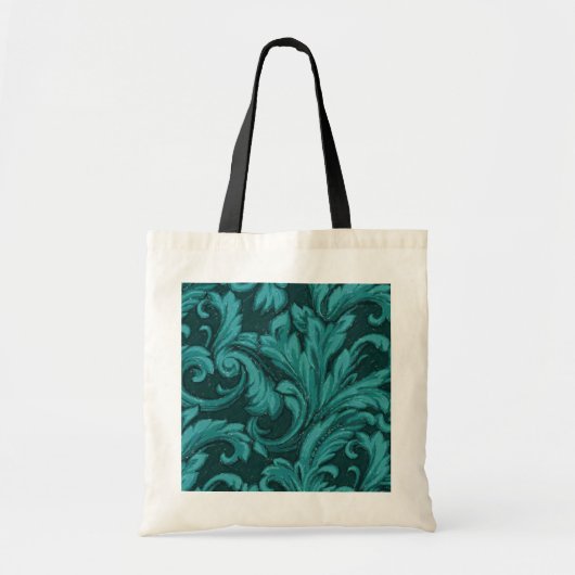 Dazzling Damask in het Blauwgroen Tote Bag (Voorkant)
