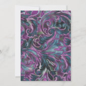 Dazzling Damask Paars en Blauwgroen Kaart (Achterkant)