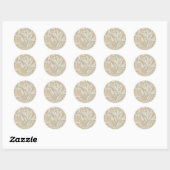 Dazzling Damask, Peach en Tan Ronde Sticker (Vel)