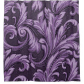 Dazzling Damask, Plum Douchegordijn (Voorkant)