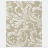 Dazzling Damask, Tan Fleece Deken (Voorkant)