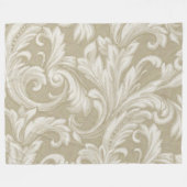 Dazzling Damask, Tan Fleece Deken (Voorkant (Horizontaal))