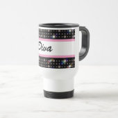 Dazzling Diamond Pink Bling Travel Mug Reisbeker (Voorkant rechts)