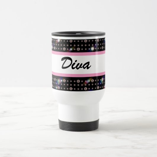 Dazzling Diamond Pink Bling Travel Mug Reisbeker (Center)