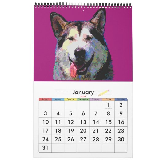 Dazzling Dogs Paintings 2012 Calendar Kalender (Jan 2027)