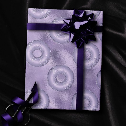 Dazzling Donuts | Paars lavender Sparkly Pattern Cadeaupapier