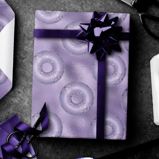 Dazzling Donuts | Paars lavender Sparkly Pattern Cadeaupapier