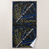 Dazzling El Salvador vlag Patriotic Strandlaken (Voorkant)