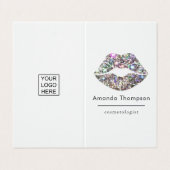 Dazzling Faux Glitter Lips Makeup Artist Visitekaartje (Buitenkant ongevouwen)