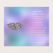 Dazzling Faux Glitter Lips Makeup Artist Visitekaartje (Binnenkant ongevouwen)