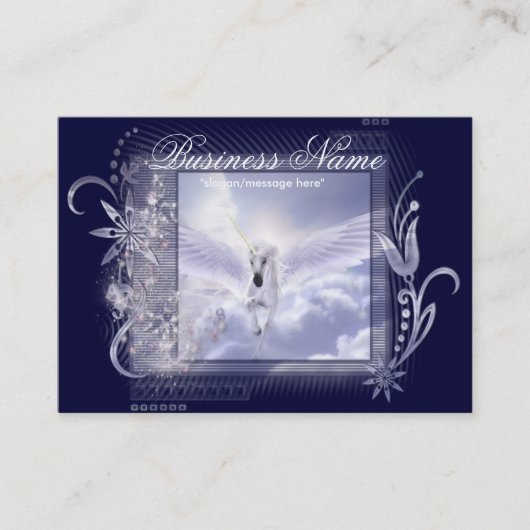 Dazzling Flying Unicorn Chubby Visitekaartjes (Voorkant)