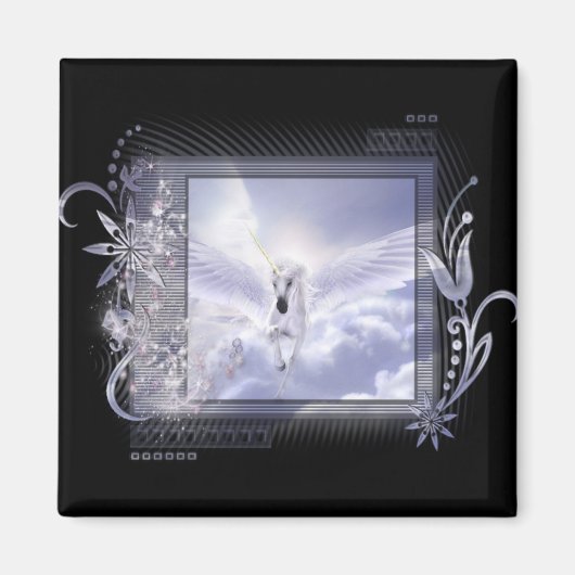 Dazzling Flying Unicorn Label Series Magneet (Voorkant)