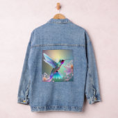 Dazzling Fusion: Rainbow Glass Hummingbird, Denim Jacket (Hangar)