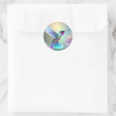 Dazzling Fusion: Rainbow Glass Hummingbird, Ronde Sticker (Tas)