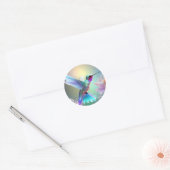 Dazzling Fusion: Rainbow Glass Hummingbird, Ronde Sticker (Envelop)