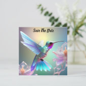 Dazzling Fusion: Rainbow Glass Hummingbird, Save The Date (Staand voorkant)