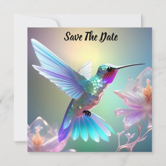 Dazzling Fusion: Rainbow Glass Hummingbird, Save The Date (Voorkant)