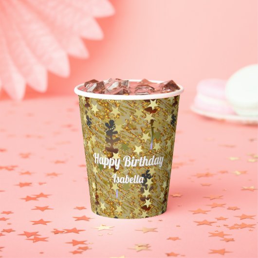 Dazzling Glitzy Sparkle Any Age Birthday Party Papieren Bekers (Insitu)